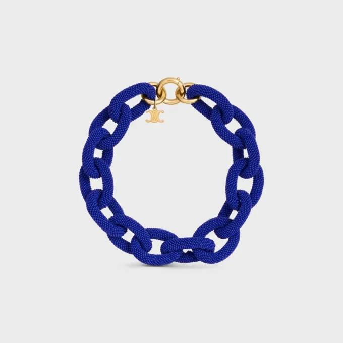 Ata Celine Links Necklace in Beads and Brass with Gold Finish Ata Celine Links Necklace in Beads and Brass with Gold Finish