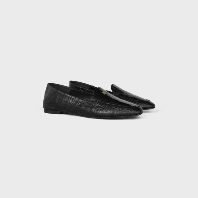 Aura Loafer in Crocodile Stamped Lambskin