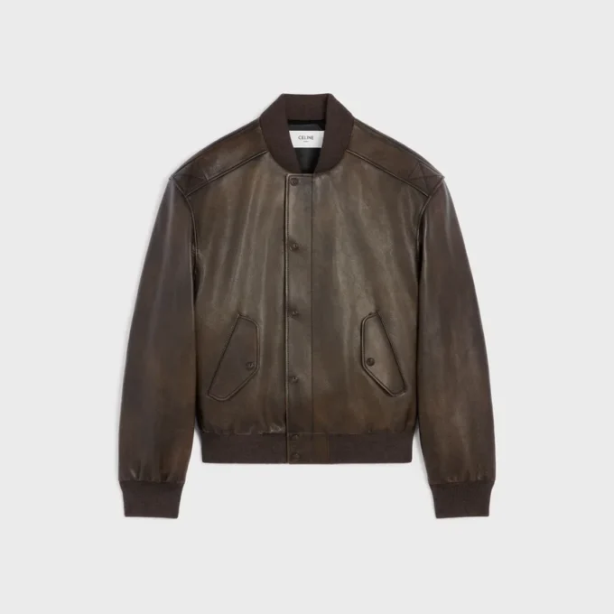 Aviator Teddy Jacket in Grained Calfskin Aviator Teddy Jacket in Grained Calfskin