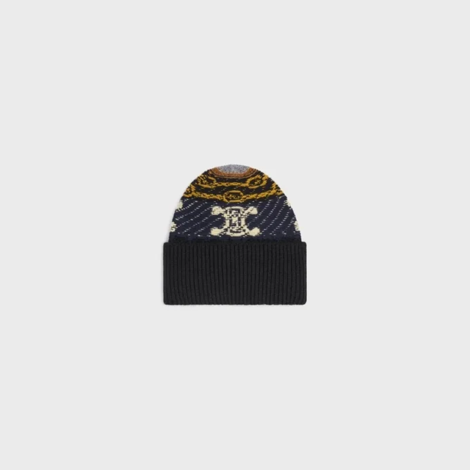 Beanie in Jacquard Cashmere Beanie in Jacquard Cashmere