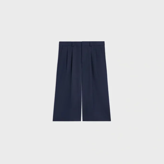 Bermudas in Cotton and Wool Gabardine