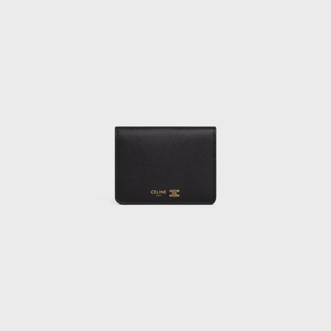 Bi-Fold Card Holder Triomphe Stamp in Supple Grained Calfskin Bi-Fold Card Holder Triomphe Stamp in Supple Grained Calfskin