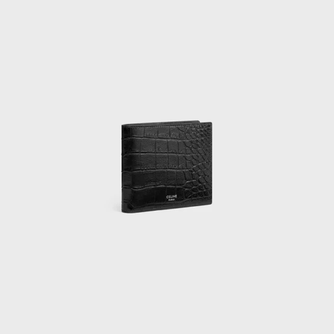 Bi-Fold Wallet in Crocodile Embossed Calfskin
