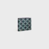 Bi-Fold Wallet in Striped Triomphe Canvas and Calfskin