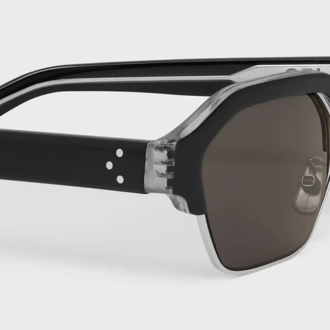 Black Frame 63 Sunglasses in Acetate and Metal