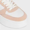 Block Wedge Sneaker in Calfskin and Suede Calfskin