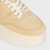 Block Wedge Sneaker in Suede Calfskin and Calfskin
