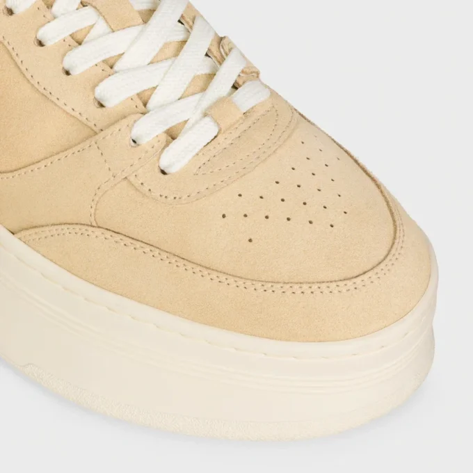 Block Wedge Sneaker in Suede Calfskin and Calfskin