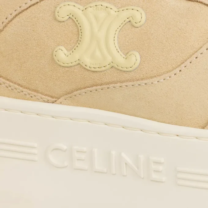 Block Wedge Sneaker in Suede Calfskin and Calfskin