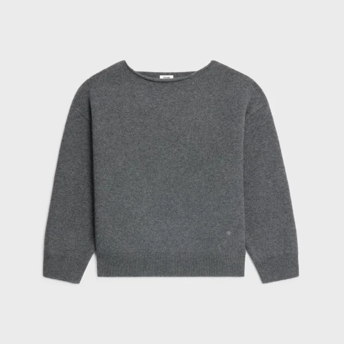 Boatneck Sweater in Wool and Cashmere