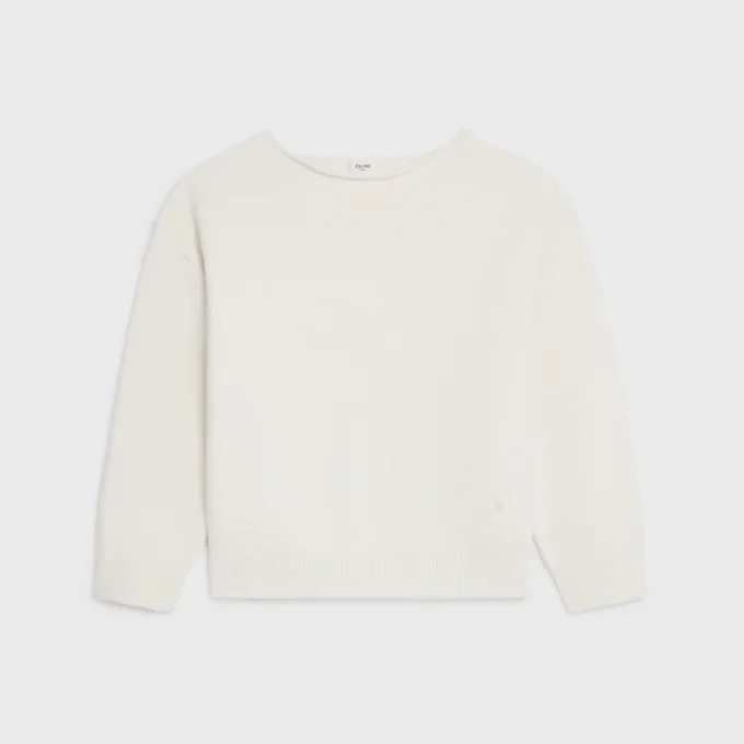 Boatneck Sweater in Wool and Cashmere
