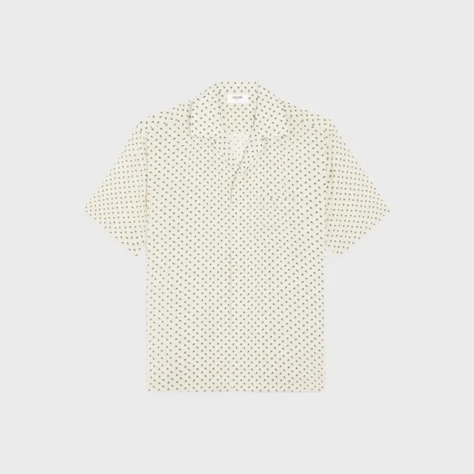 Bowling Shirt in Micro Triomphe Print Viscose