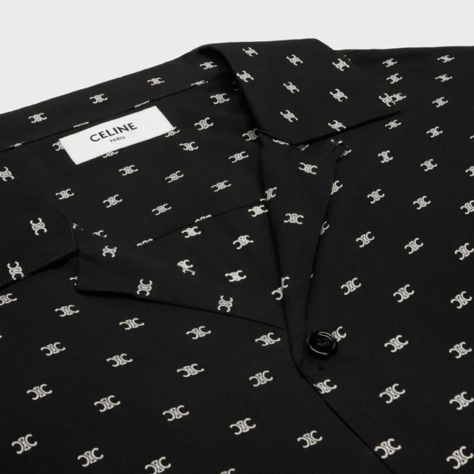 Bowling Shirt in Micro Triomphe Print Viscose