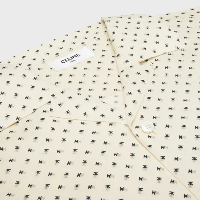 Bowling Shirt in Micro Triomphe Print Viscose
