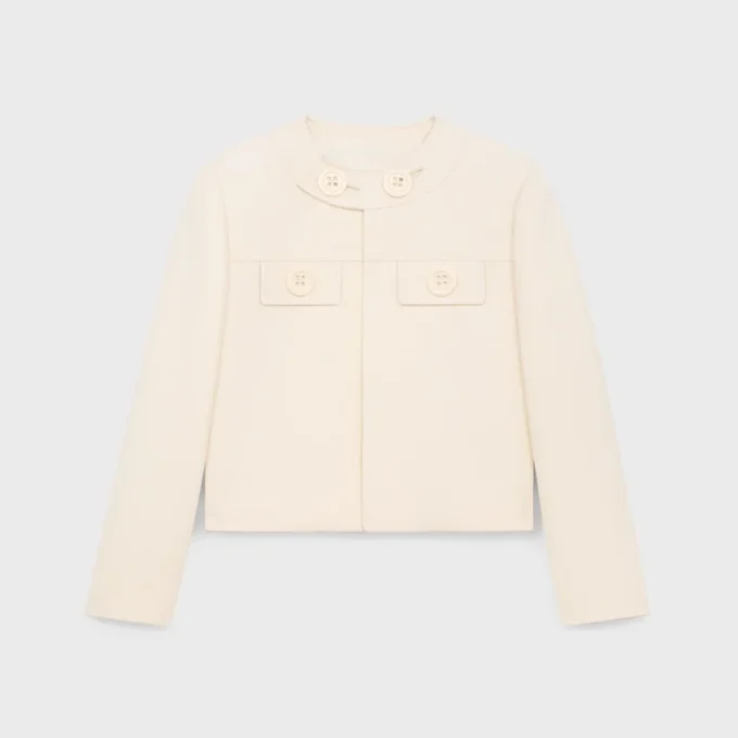 Brompton Jacket in Wool Silk Gabardine