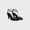 Cage Heeled Sandal in Goatskin
