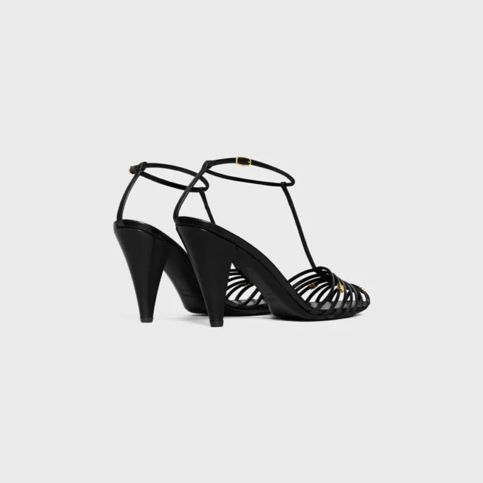 Cage Heeled Sandal in Goatskin