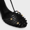 Cage Heeled Sandal in Goatskin