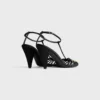 Cage Heeled Sandal in Satin