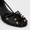 Cage Heeled Sandal in Satin