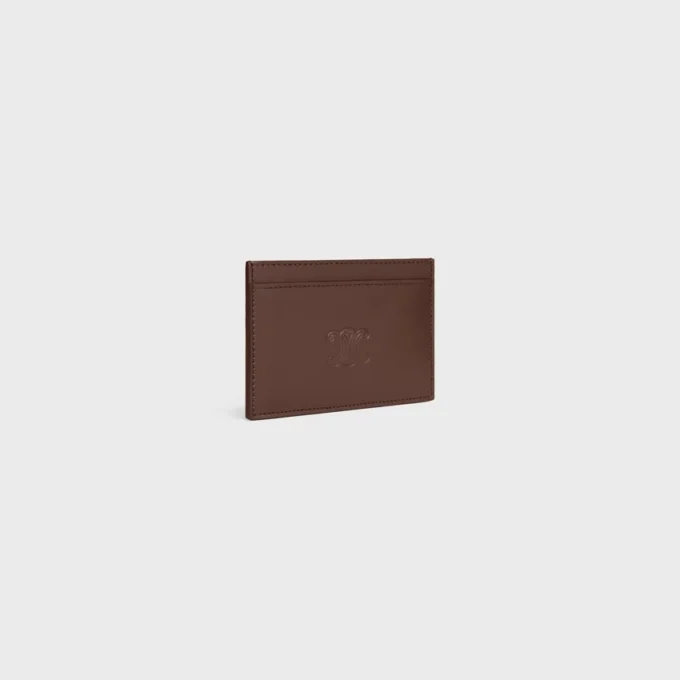 Card Holder in Satinated Calfskin with Triomphe Embossed Card Holder in Satinated Calfskin with Triomphe Embossed