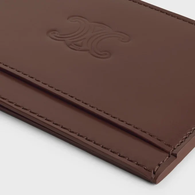 Card Holder in Satinated Calfskin with Triomphe Embossed Card Holder in Satinated Calfskin with Triomphe Embossed