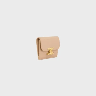 Card Holder with Flap Triomphe in Shiny Calfskin