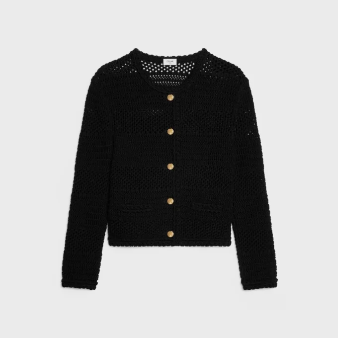 Cardigan Jacket in Cotton Crochet