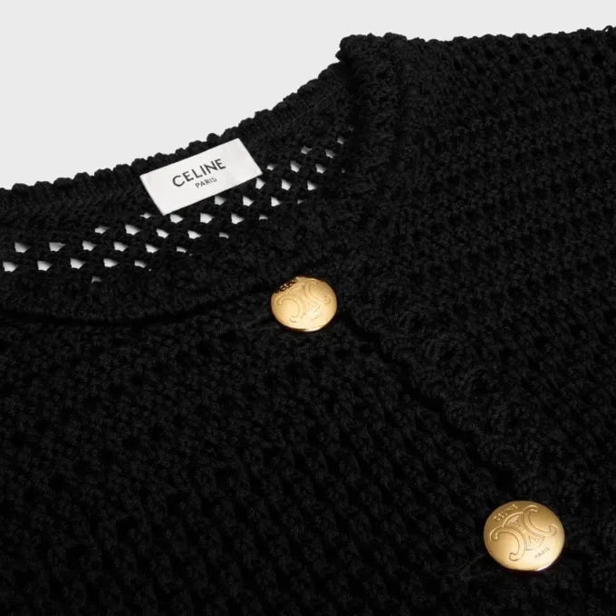 Cardigan Jacket in Cotton Crochet