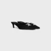 Celine Alma Triomphe Mule in Gros-Grain Fabric Celine Alma Triomphe Mule in Gros-Grain Fabric