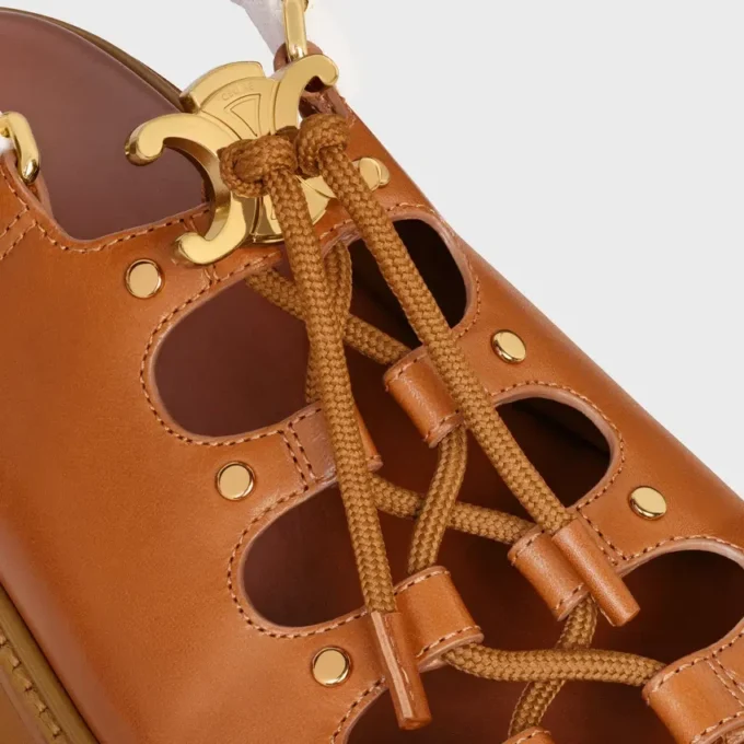 Celine Billie Chunky Sandal in Calfskin and Textile