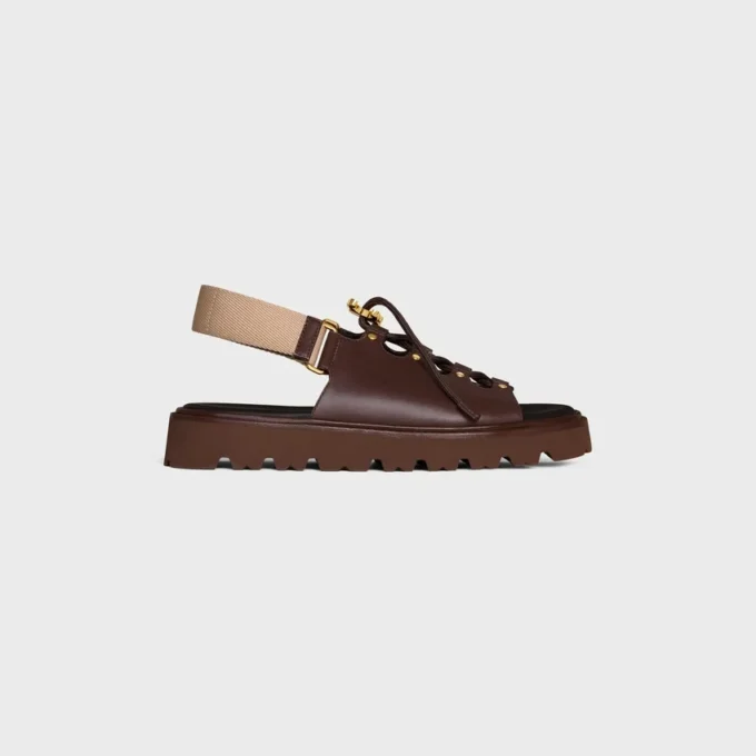 Celine Billie Chunky Sandale  in Calfskin and Textile