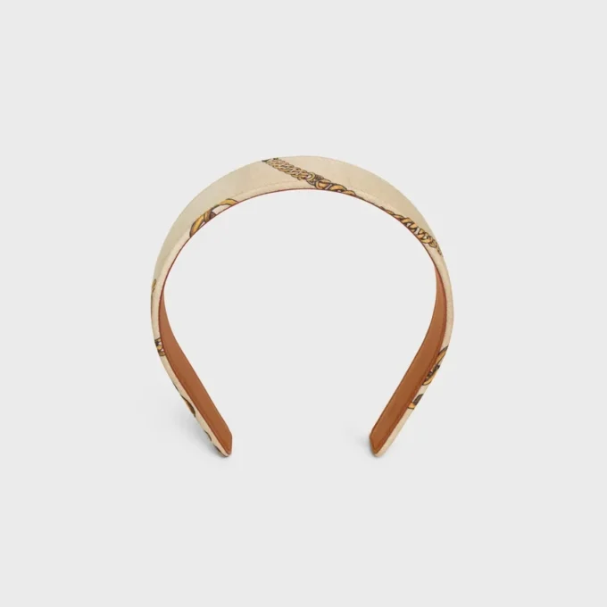 Celine Chains Headband in Silk and Calfskin Celine Chains Headband in Silk and Calfskin