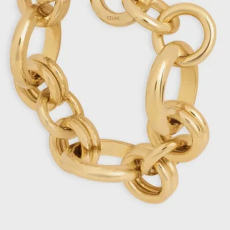 Celine Charms Heritage Chunky Bracelet in Brass with Gold Finish