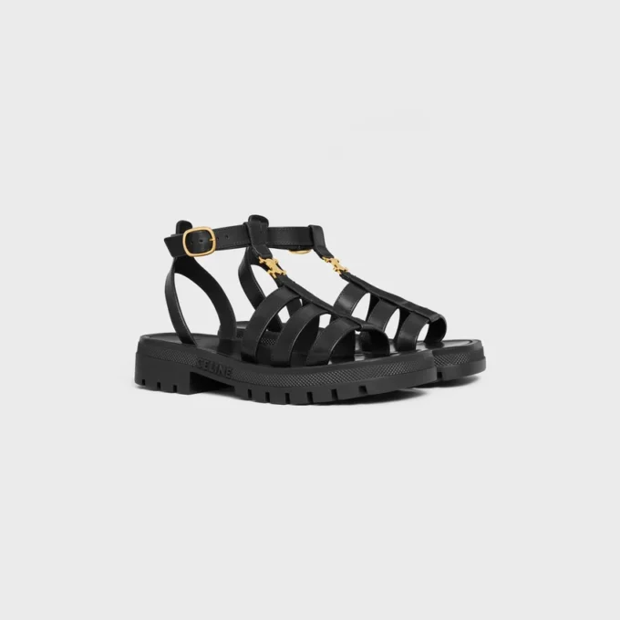 Celine Clea Triomphe Gladiator Sandal in Calfskin – Vegetal Tanning