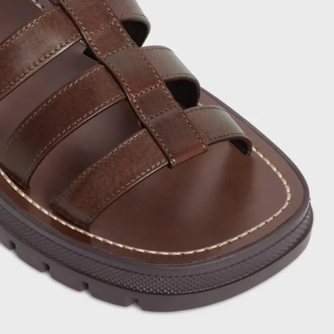 Celine Clea Triomphe Sandal in Calfskin – Vegetal Tanning