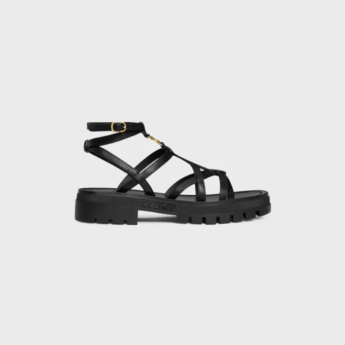 Celine – Clea Triomphe Strappy Sandal in Calfskin – Vegetal Tanning Celine – Clea Triomphe Strappy Sandal in Calfskin – Vegetal Tanning