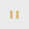 Celine Dafila Torsade Hoops in Brass with Gold Finish