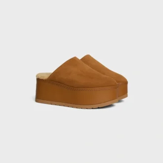 Celine Dana – Wedge Mule in Suede Calfskin
