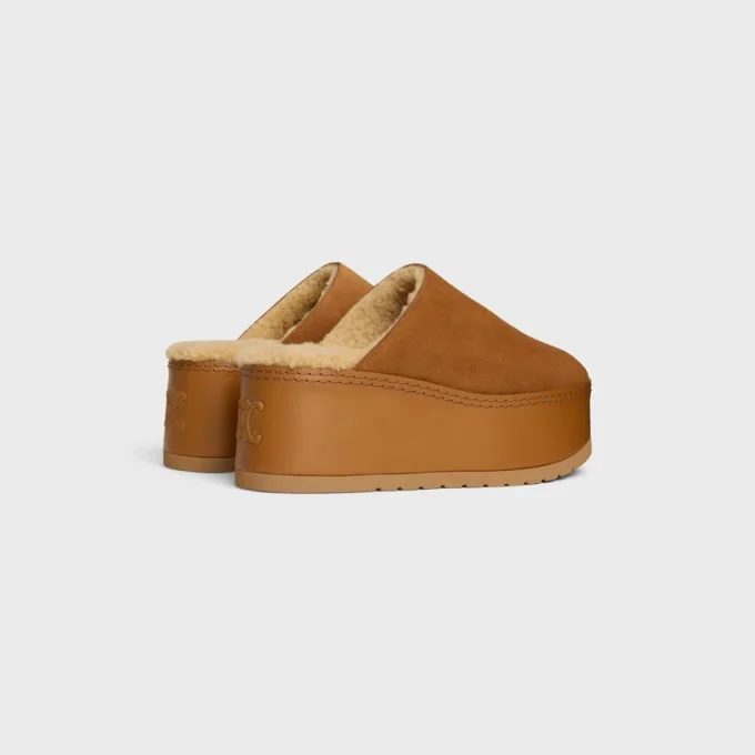 Celine Dana – Wedge Mule in Suede Calfskin