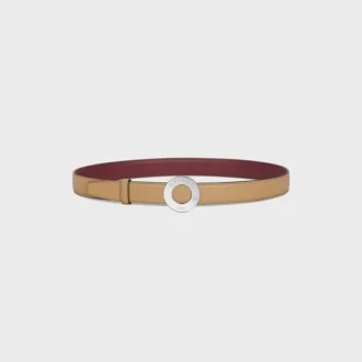 Celine Disc Buckle 25Mm in Metal & Reversible Strap 25Mm in Smooth and Grained Calfskin Celine Disc Buckle 25Mm in Metal & Reversible Strap 25Mm in Smooth and Grained Calfskin