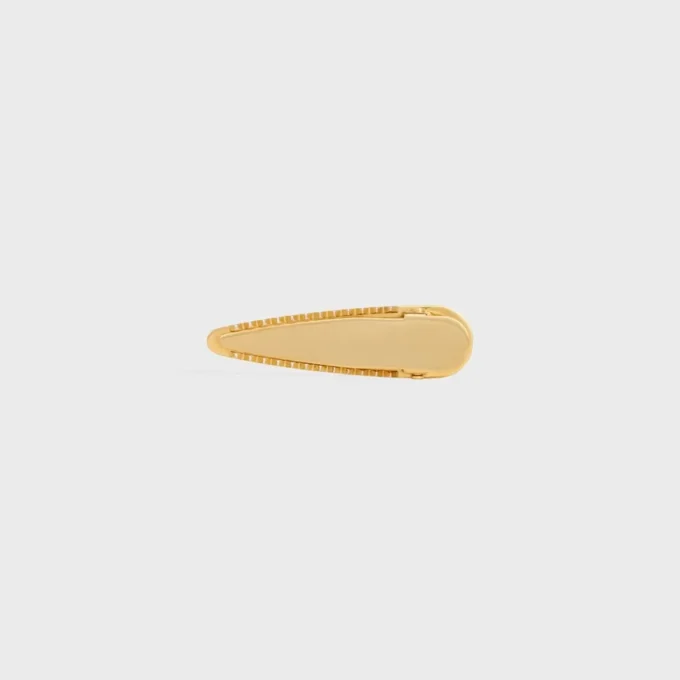 Celine Hair Clip in Brass with Gold Finish, Steel and Zamak Celine Hair Clip in Brass with Gold Finish, Steel and Zamak