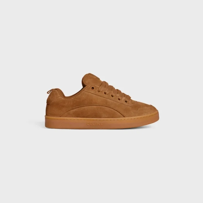 Celine Huntington Low Lace-Up Sneaker in Suede Calfskin and Mesh Celine Huntington Low Lace-Up Sneaker in Suede Calfskin and Mesh
