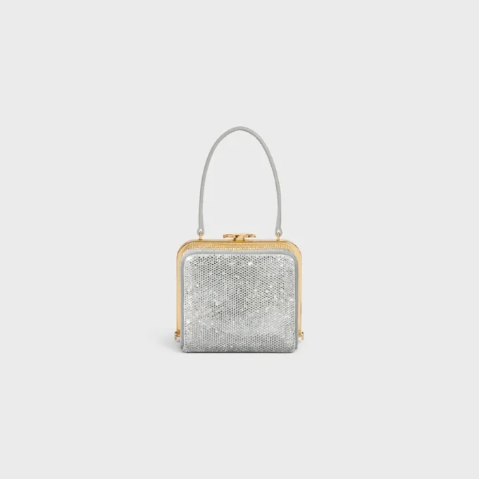 Celine Lana Minaudiere in Suede Calfskin with Strass