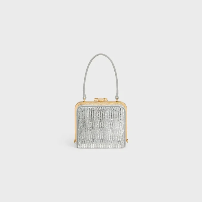 Celine Lana Minaudiere in Suede Calfskin with Strass