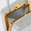 Celine Lana Minaudiere in Suede Calfskin with Strass
