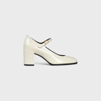 Celine Lily Perforated Triomphe Babies in Patent Calfskin