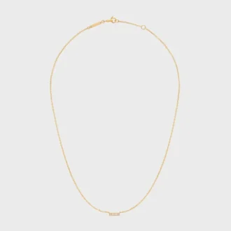 Celine Line Necklace in Yellow Gold and Diamonds