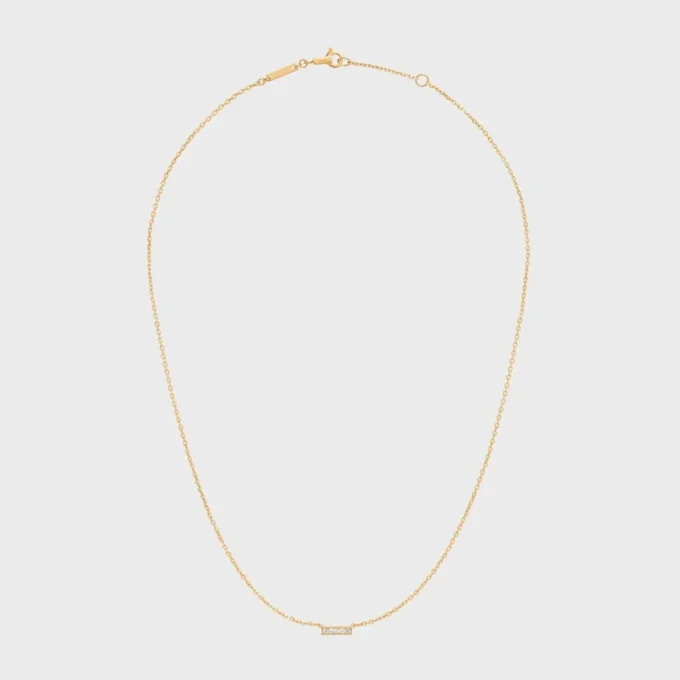Celine Line Necklace in Yellow Gold and Diamonds