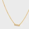 Celine Line Necklace in Yellow Gold and Diamonds